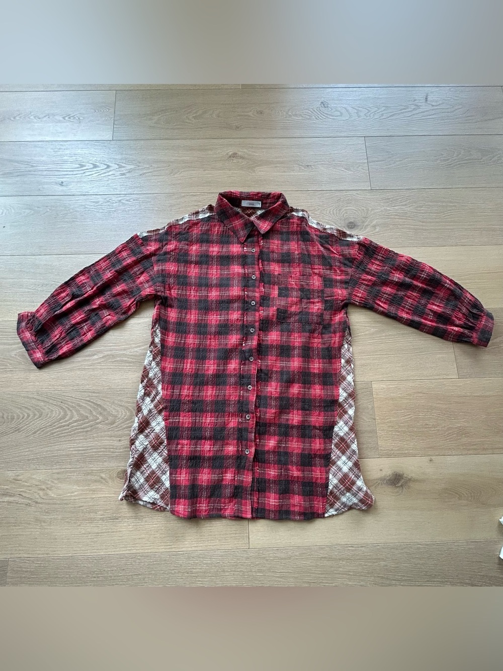Talulah Women’s Plaid Long Sleeve Paneled Flannel Shirt Dress Size Small